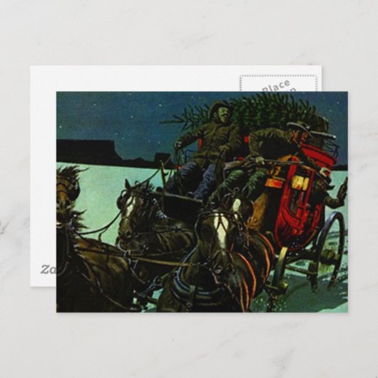 ヴィンテージクリスマスツリー配信の西ステージコーチ シーズンポストカード (正面/裏面)