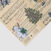 ヴィンテージクリスマスツリー雪だるまミュージックティッシュペーパー 薄葉紙 (詳細)