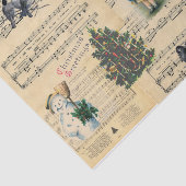 ヴィンテージクリスマスツリー雪だるまミュージックティッシュペーパー 薄葉紙 (詳細)