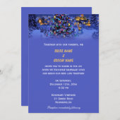 ヴィンテージクリスマスツリー雪結婚の夜 招待状 (正面/裏面)