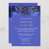 ヴィンテージクリスマスツリー雪結婚の夜 招待状 (正面/裏面)