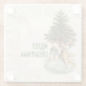 ヴィンテージクリスマスツリー&エンジェルカスタムズ ガラスコースター (裏面)