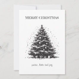 ヴィンテージクリスマスツリー クリスマスカード 招待状