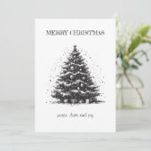 ヴィンテージクリスマスツリー クリスマスカード 招待状 (スタンド正面)