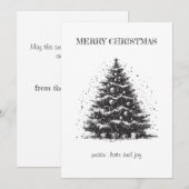 ヴィンテージクリスマスツリー クリスマスカード 招待状 (正面/裏面)