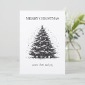 ヴィンテージクリスマスツリー クリスマスカード 招待状 (スタンド正面)