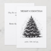 ヴィンテージクリスマスツリー クリスマスカード 招待状 (正面/裏面)