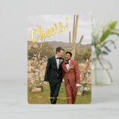 ヴィンテージクリスマスツリー　ゴールド　写真1枚 箔シーズンカード (立ち正面)