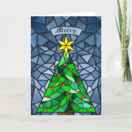 ヴィンテージクリスマスツリー ステンドグラス シーズンカード