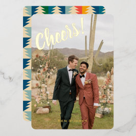 ヴィンテージクリスマスツリー　チアーズ　ワンフォト　ゴールド 箔シーズンカード