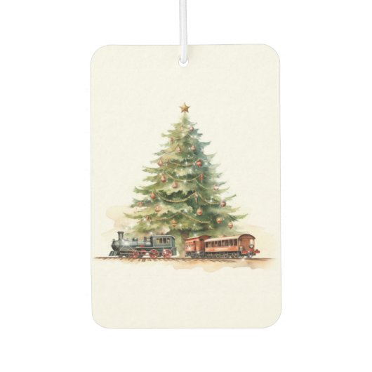 ヴィンテージクリスマスツリー&トイトレインエアーフレッシュナー カーエアーフレッシュナー (正面)