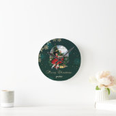 ヴィンテージクリスマスツリー,小さな女の子雪 ラウンド壁時計 (ホーム)