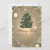 ヴィンテージクリスマスツリー 星のホリデー  招待状 (正面)