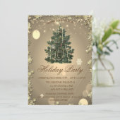 ヴィンテージクリスマスツリー 星のホリデー  招待状 (スタンド正面)