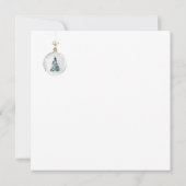 ヴィンテージクリスマスツリー 水彩 ゴールドの星 カード (裏面)