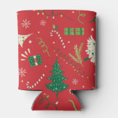 ヴィンテージクリスマスツリー：装飾デザイン。 缶クーラー (裏面)