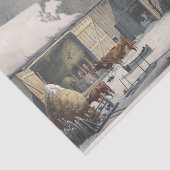 ヴィンテージクリスマスティッシュペーパーウィンターファームヤード 薄葉紙 (詳細)