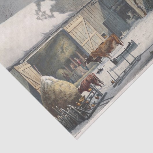 ヴィンテージクリスマスティッシュペーパーウィンターファームヤード 薄葉紙 (詳細)