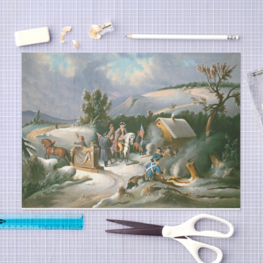 ヴィンテージクリスマスティッシュペーパースノーバレーフォージ 薄葉紙 (クラフト)