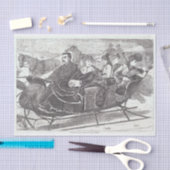 ヴィンテージクリスマスティッシュペーパースレイベルズ 薄葉紙 (クラフト)