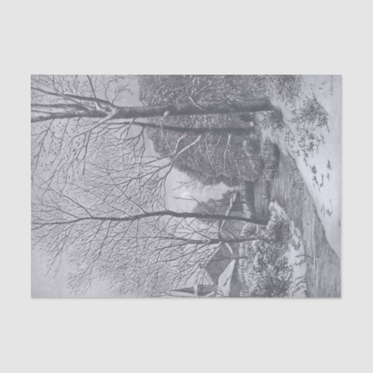 ヴィンテージクリスマスティッシュペーパー冬散歩 薄葉紙 (正面)