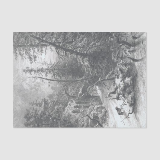 ヴィンテージクリスマスティッシュペーパー冬林 薄葉紙 (正面)