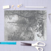 ヴィンテージクリスマスティッシュペーパー冬林 薄葉紙 (クラフト)