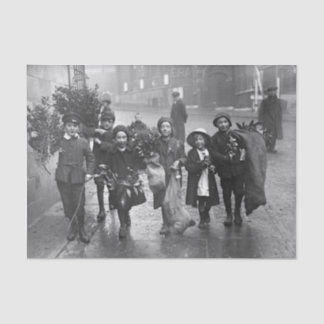 ヴィンテージクリスマスティッシュペーパーCHILDREN HOLLY 1915 薄葉紙