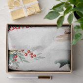 ヴィンテージクリスマスティール（緑がかった色）サンタデクページ 薄葉紙 (ギフト)