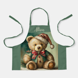 ヴィンテージクリスマステディベア エプロン