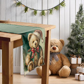 ヴィンテージクリスマステディベア ショートテーブルランナー