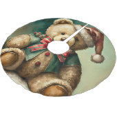 ヴィンテージクリスマステディベア ブラッシュドポリエステルツリースカート (アングル)