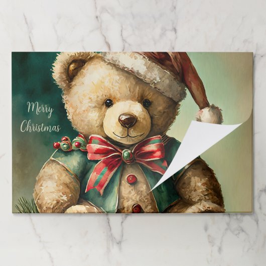 ヴィンテージクリスマステディベア ペーパーパッド (折り畳み)