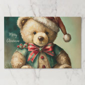 ヴィンテージクリスマステディベア ペーパーパッド (正面)