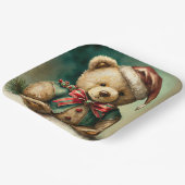 ヴィンテージクリスマステディベア ペーパープレート (傾斜あり)