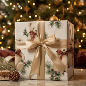 ヴィンテージクリスマステディベア ラッピングペーパー