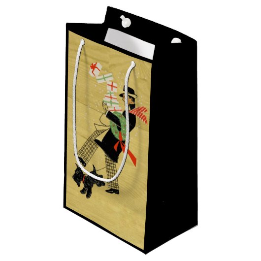 ヴィンテージクリスマステリアドッグ スモールペーパーバッグ (正面アングル)