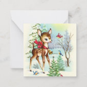 ヴィンテージクリスマスディアアド文字ホリデーカード ノートカード (正面)