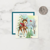 ヴィンテージクリスマスディアアド文字ホリデーカード ノートカード (正面/裏面インサイチュ)