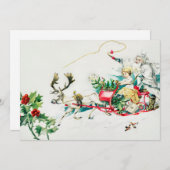 ヴィンテージクリスマスディアカー絵画ト シーズンカード (正面/裏面)