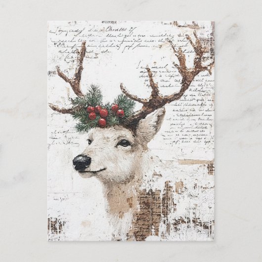 ヴィンテージクリスマスディアコラージュ紙 シーズンポストカード (正面)