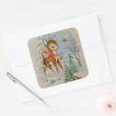 ヴィンテージクリスマスディアホリデーシール スクエアシール (封筒)