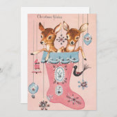 ヴィンテージクリスマスディアーインストッキング シーズンカード (正面/裏面)