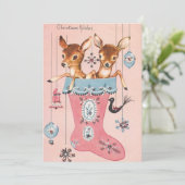 ヴィンテージクリスマスディアーインストッキング シーズンカード (スタンド正面)