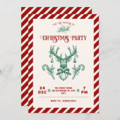 ヴィンテージクリスマスディアー招待状 招待状 (正面/裏面)