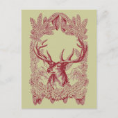 ヴィンテージクリスマスディアー シーズンポストカード (正面)