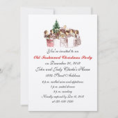 ヴィンテージクリスマスディナーパーティの招待状 招待状 (正面)