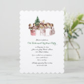 ヴィンテージクリスマスディナーホリデーパーティー招待状 招待状 (スタンド正面)