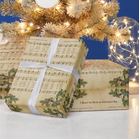 ヴィンテージクリスマスデイキャロルの鐘を聞いた ラッピングペーパー (クリスマス)