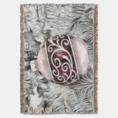 ヴィンテージクリスマスデコレーションオーナメントスケッチ スローブランケット (正面縦)